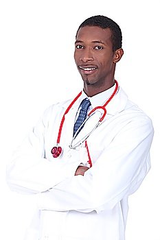 Studio shot of a doctor in a white coat