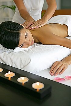 Woman enjoying her spa treatment
