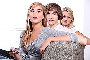 Teenagers on the sofa