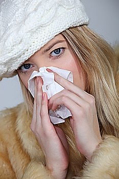 Woman suffering from cold