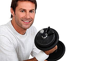 Man lifting a dumbbell