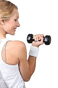 Woman with weights