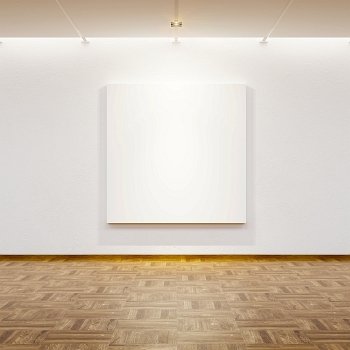 blank picture in the gallery, 3d rendering