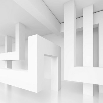 3d White Abstract Geometric Design