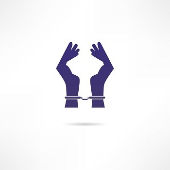 Hands in handcuffs icon