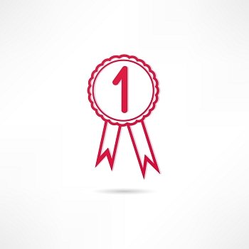 Label with ribbons. Award icon