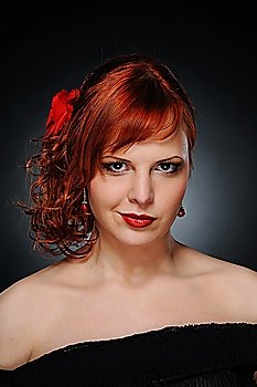 Portrait of an attractive redhead woman