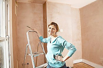 Woman Preparing to Paint Room