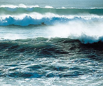Waves Crashing near Shoreline