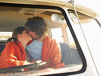 Couple Kissing in Van