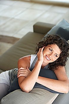 Woman Relaxing on Couch