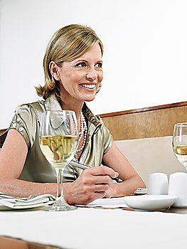 Businesswoman at Restaurant