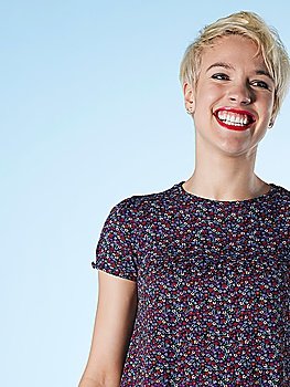 Blond Young Woman Laughing