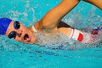 Woman Swimming Freestyle