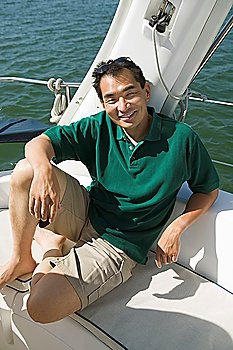 Smiling Man on Sailboat