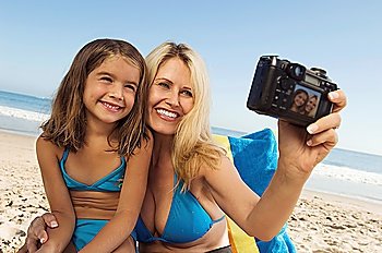 Girl and Mother Taking Picture
