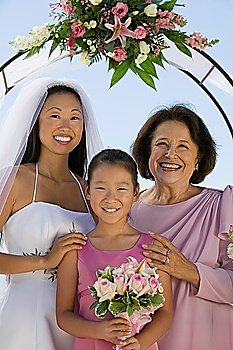 Bride With Mother and Sister
