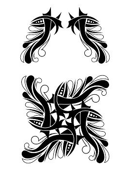 Elegant Black-white Tribal Tattoo Design