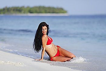 Beautiful woman on beach