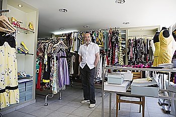 Shop Owner in Clothing Store