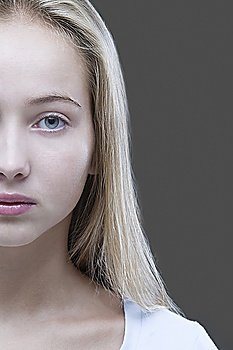 Studio shot of teenage (16-17) girl