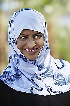 Portrait of muslim woman wearing headscarf