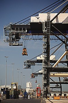 Cranes on container dock
