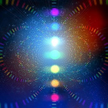 cosmic energy abstract background with rainbow corcles