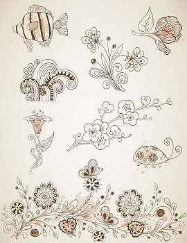 vector hand drawn doodle elements for design