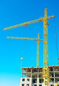construction cranes in work