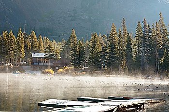 fog on lake
