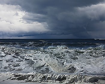 storm on ocean