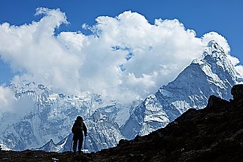 Climber in Himalayan mountain,Nepal