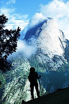 Hike in Yosemite mountains