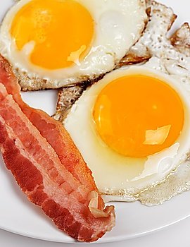 Fried Eggs And Bacon  ,Close Up