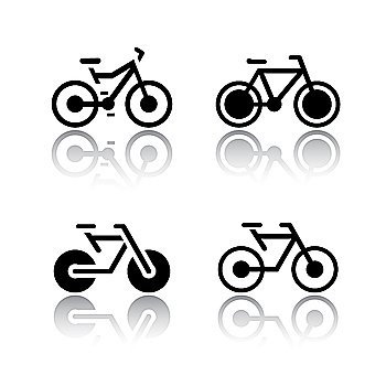 Set of transport icons - bikes