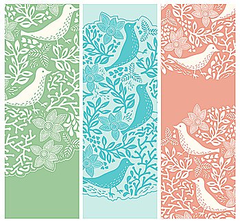 vector set of floral cards