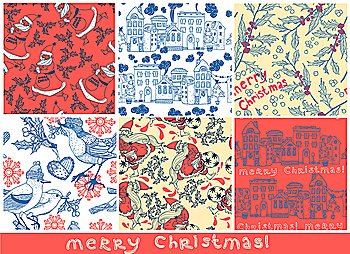 vector collection of Christmas  seamless patterns