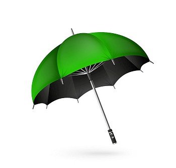 Vector detailed umbrella icon. Green color