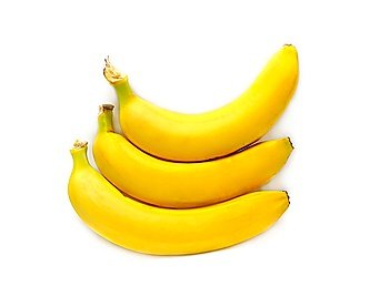 3 bananas isolated on white