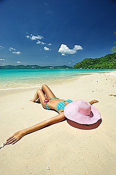 Woman on a beautiful beach