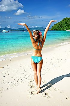 Girl on a tropical beach
