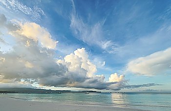 Sky above beach at Boracay, Philippines