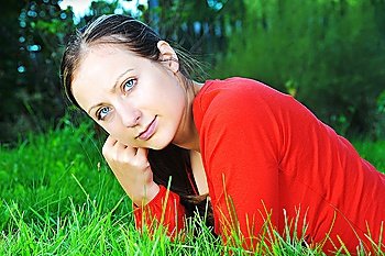 young  woman relaxing outdoor