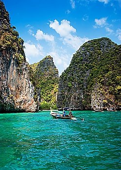 Maya Bay island of phi phi leh in Thailand