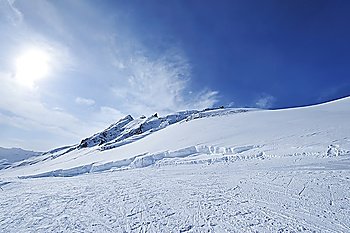 Mountains with snow in winter, Val-d´Isere, Alps, France