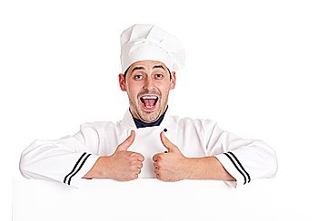Chef man. Isolated over white.