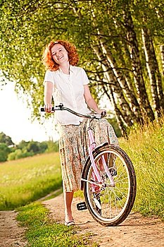 Woman with bicycle