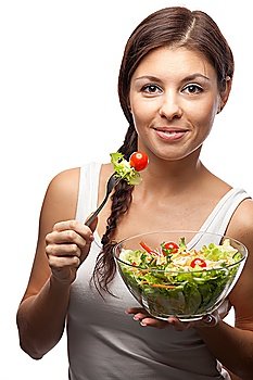 Woman and salad