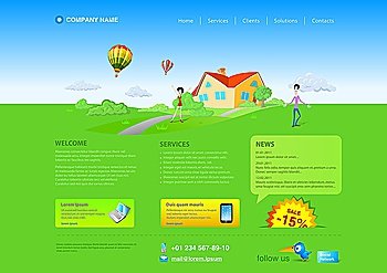 Website template: Healthlife, Countryside, Realty etc.Resizeble Web design - can be adopted for any monitor resolution.